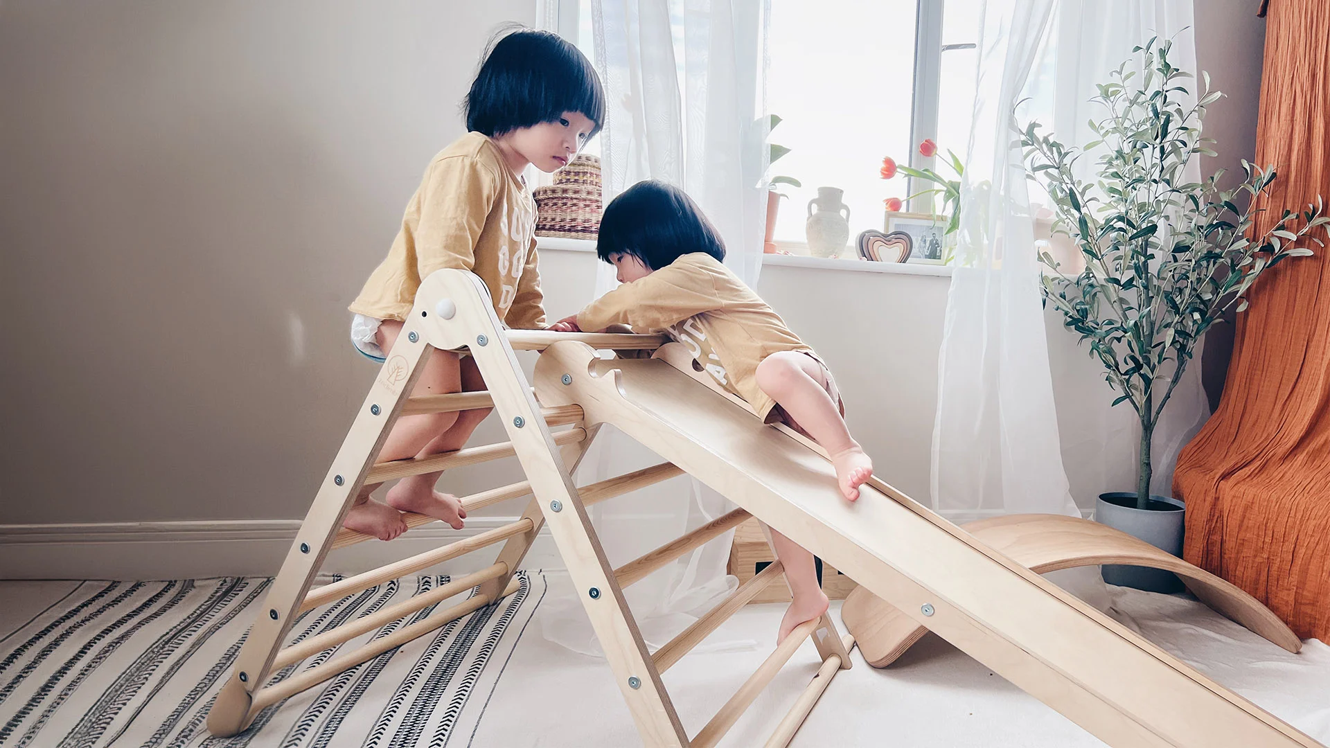 children on a triclimb